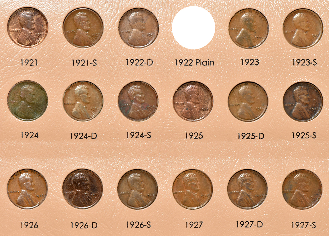 Collection of 140 different Lincoln Wheat cents in a Dansco 7103 album