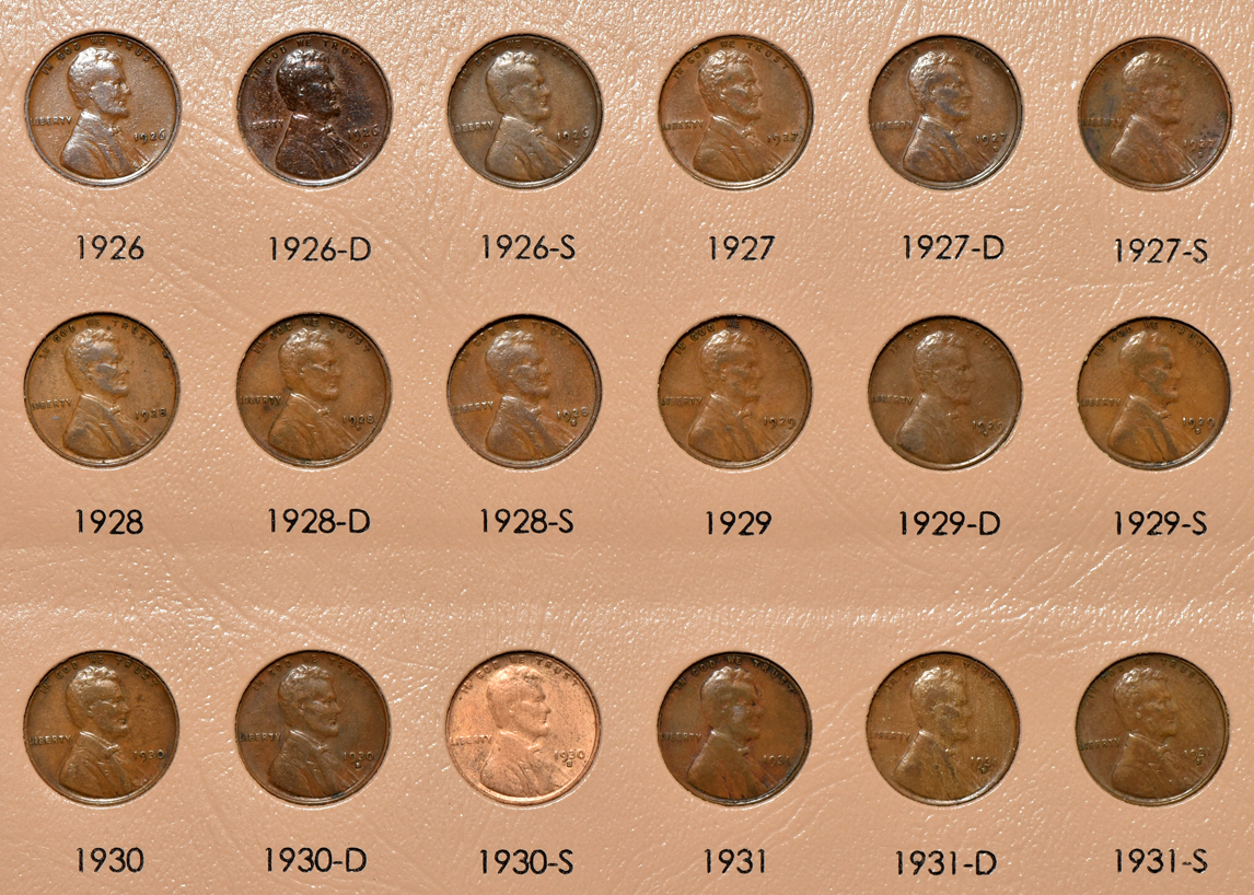 Collection of 140 different Lincoln Wheat cents in a Dansco 7103 album