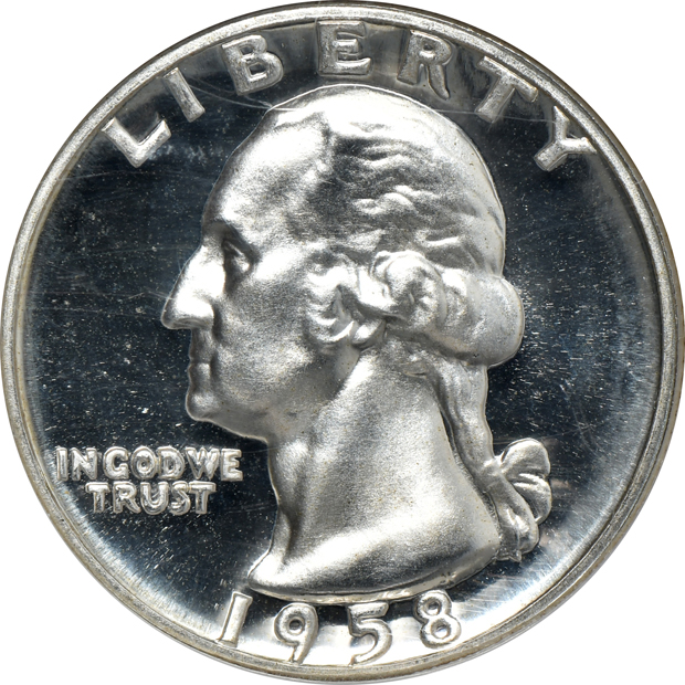 Eleven Proof Washington quarters from the 1950s