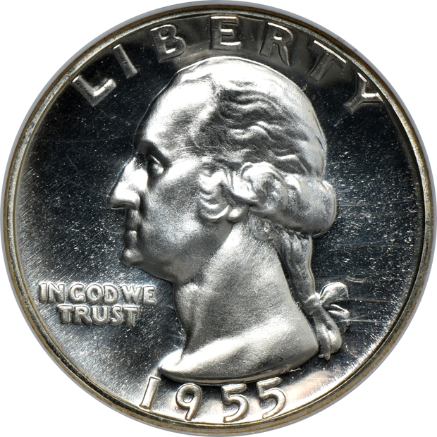 Eleven Proof Washington quarters from the 1950s