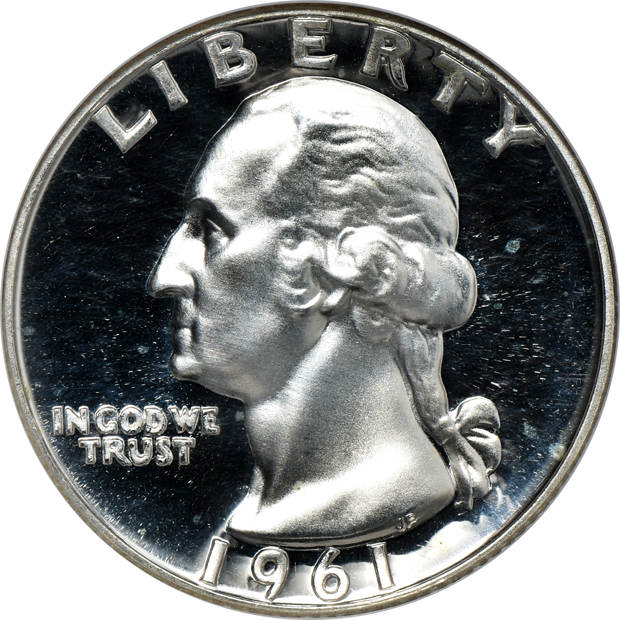 Six Proof Washington quarters from the early 1960s certified by NGC