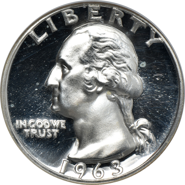 Six Proof Washington quarters from the early 1960s certified by NGC