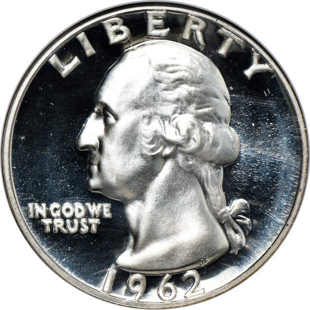 Six Proof Washington quarters from the early 1960s certified by NGC