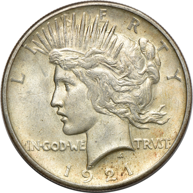 Three 1921 Peace, High Relief AU