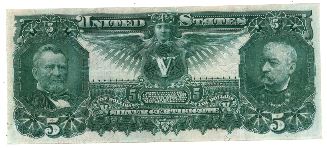 1896 $5 Educational Fr# 269 - VF