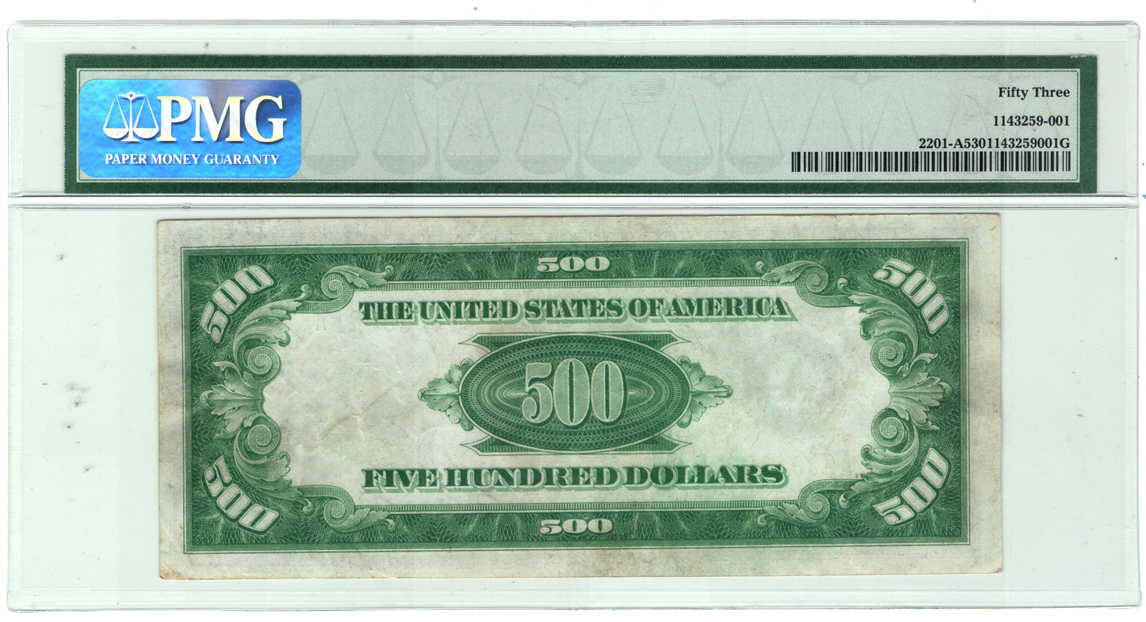 1934 $500 Boston Fr# 2201-A LGS - PMG AU-53