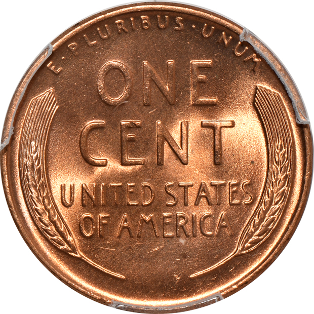 Seven Lincoln Wheat cents certified by PCGS