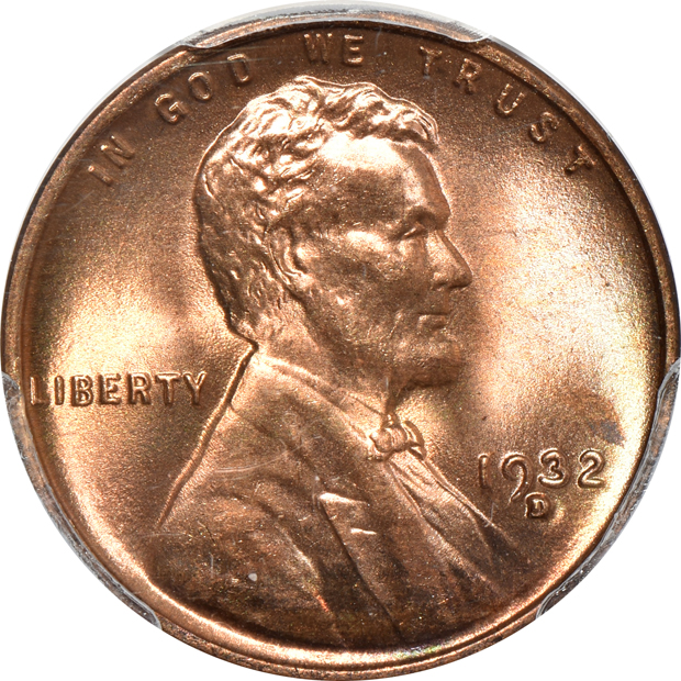 Seven Lincoln Wheat cents certified by PCGS