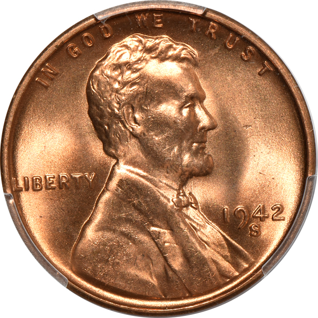 Seven Lincoln Wheat cents certified by PCGS