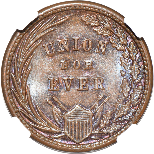 Four patriotic Civil War tokens certified by NGC