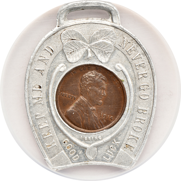 Encased 1914-D Lincoln What cent NGC AU-58