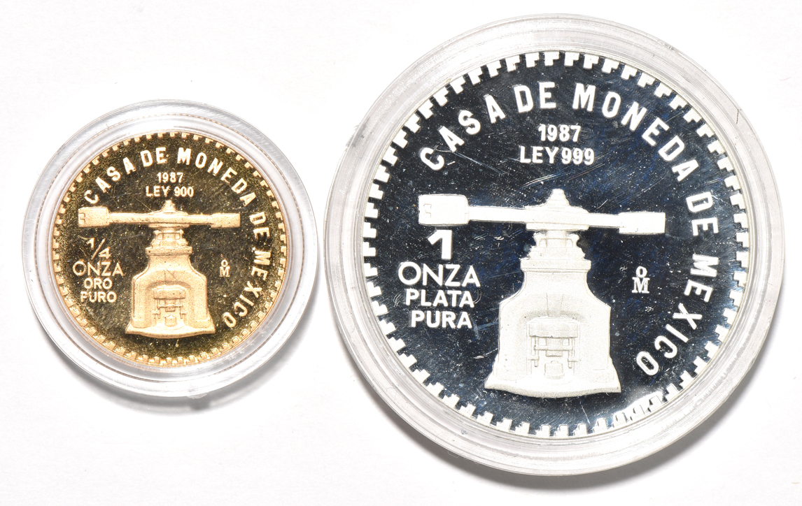 Mexico - 1987 Libertad four-coin silver and gold Proof Set