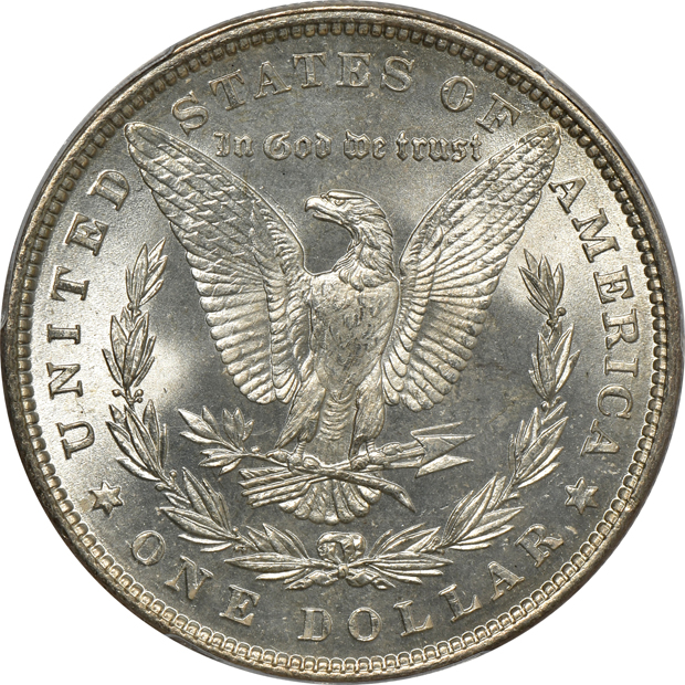 1879 MS-65, 1880 MS-65, and 1891 MS-64, all PCGS