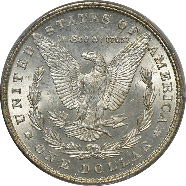 1879 MS-65, 1880 MS-65, and 1891 MS-64, all PCGS