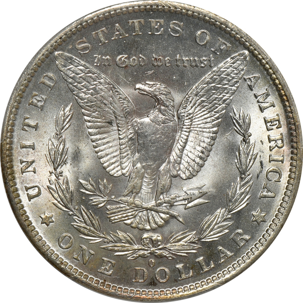 1882-O MS-65, 1888-O MS-65, and an 1892-O MS-64, all PCGS