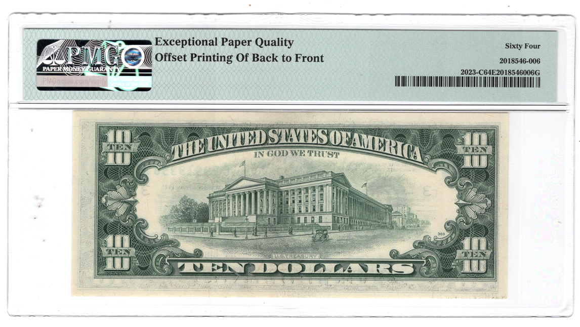 Error Currency - 1977 $10 Philadelphia FRN Fr# 2023-D Offset Printing - PMG ChCU-64/EPQ