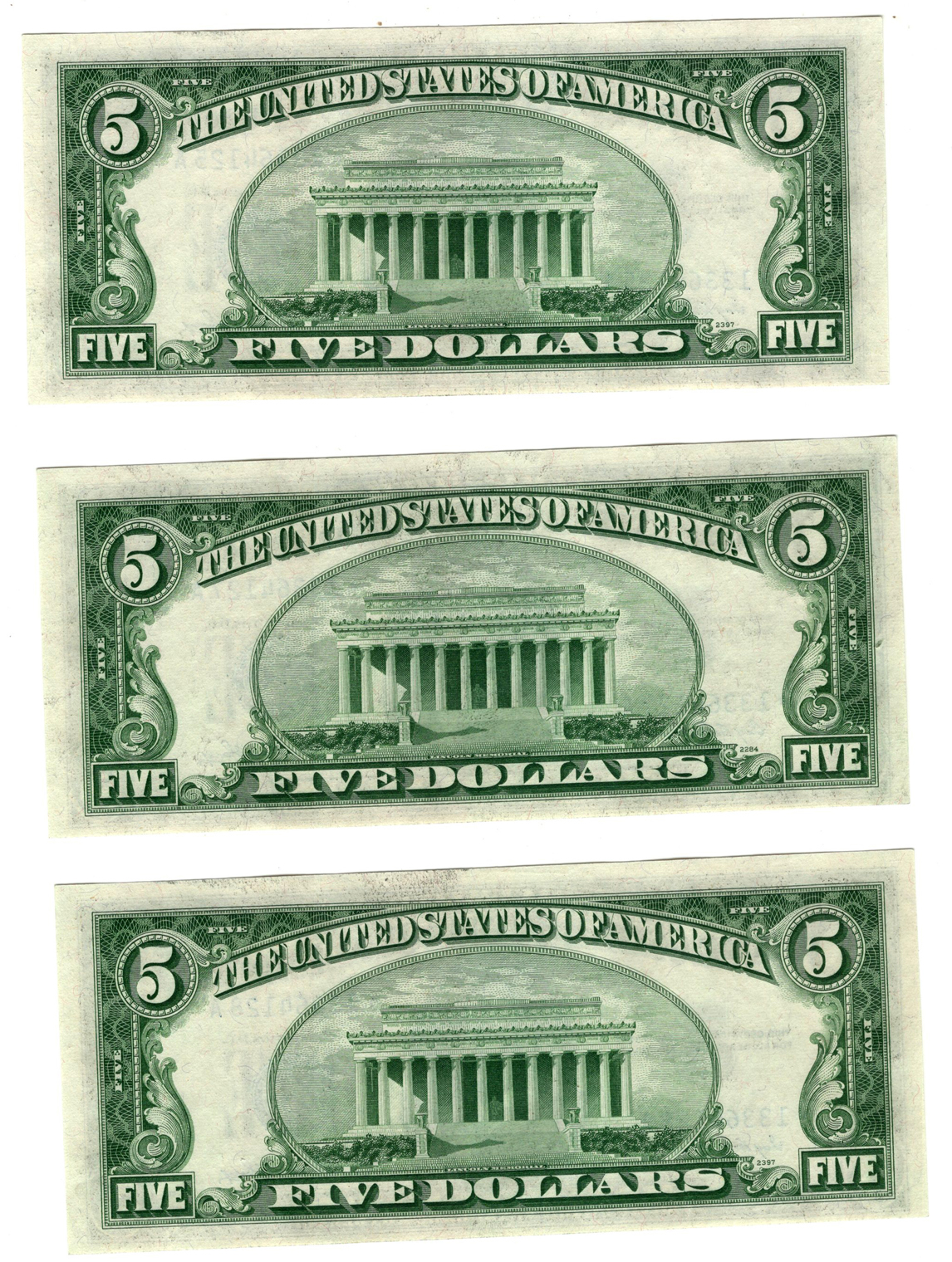 Group of six 1953 $5 Star - ChCU