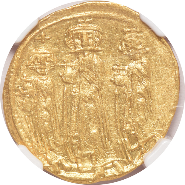 Byzantine Empire - AD 610-641 solidus Ch XF, and an AD 610-641 solidus AU, both NGC