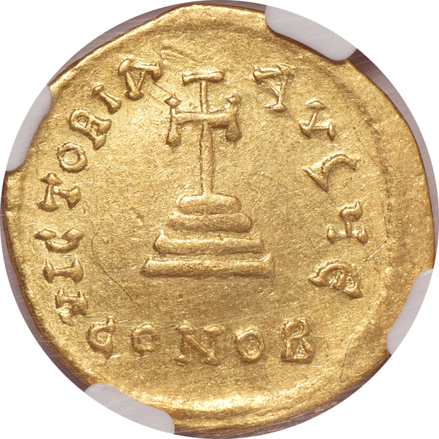 Byzantine Empire - Three AD 613-641 solidus - NGC AU