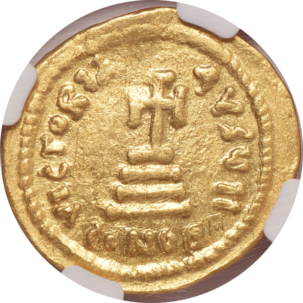 Byzantine Empire - Three AD 613-641 solidus - NGC AU