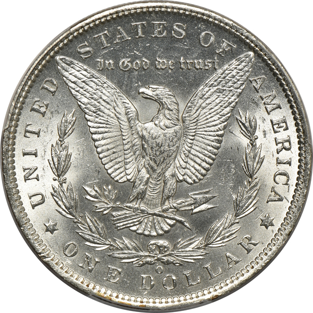 1878-CC MS-62 CAC, and an 1889-O MS-62, both PCGS