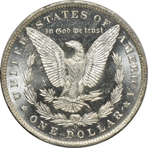 1879 MS-64+, 1880-S MS-65+, and an 1885-O MS-65PL, all PCGS CAC