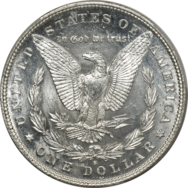 1888-S MS-62, and an 1888-S MS-62+ CAC, both PCGS
