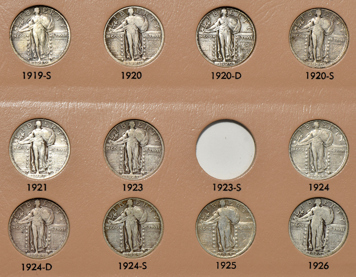 Collection of Standing Liberty quarters in a Dansco 7132 album