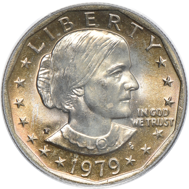 One Susan B. Anthony  and nineteen Eisenhower dollars certified by PCGS