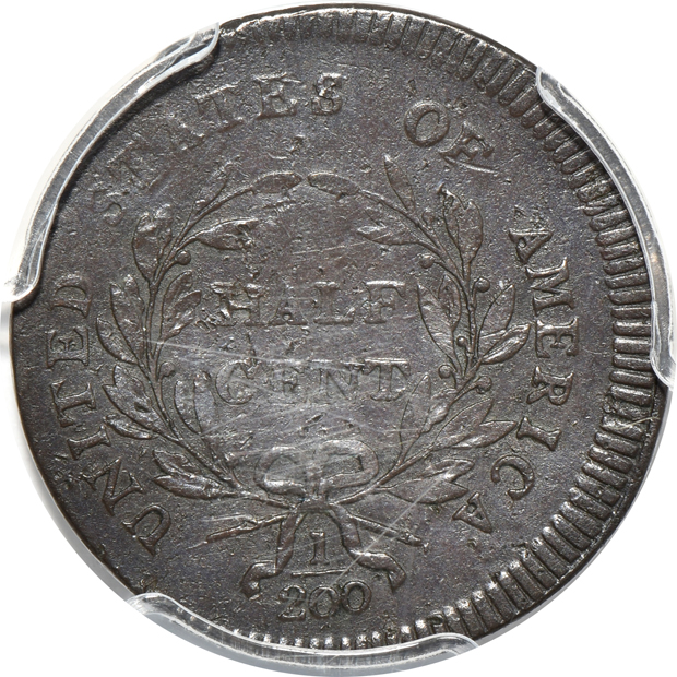 1795 Plain Edge, No Pole C-6(c) PCGS XF details/damage