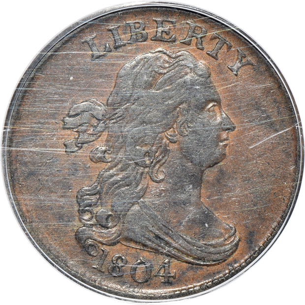 1804 Crosslet 4 - No Stems, and an 1804 Crosslet 4 - Stems, both PCGS XF-40