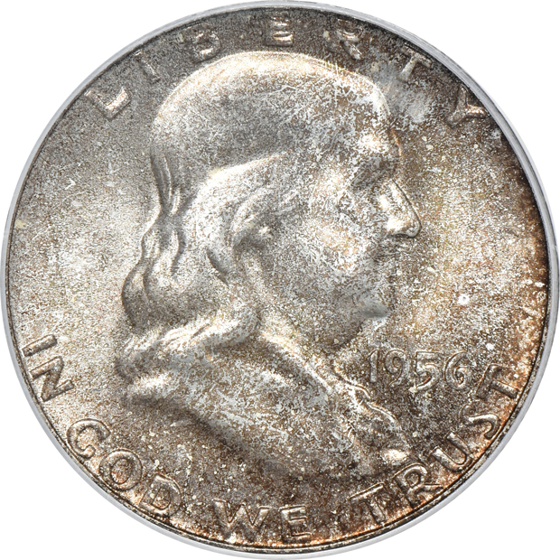 Ten Franklin half-dollars, all PCGS Full Bell Lines