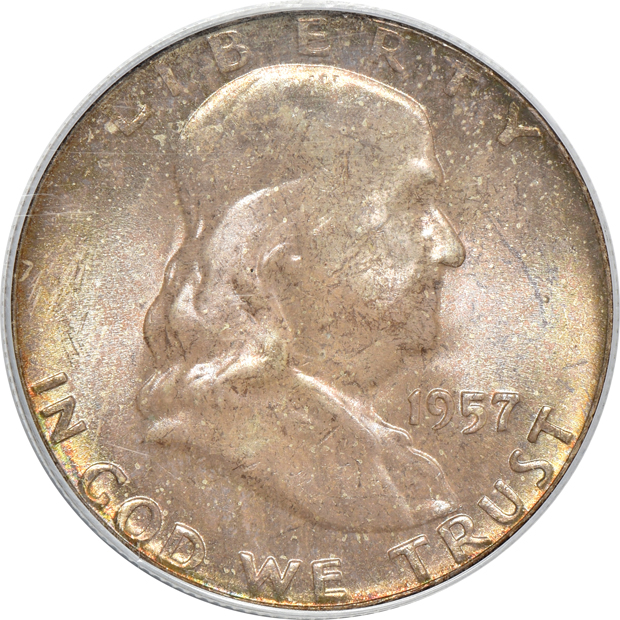 Ten Franklin half-dollars, all PCGS Full Bell Lines