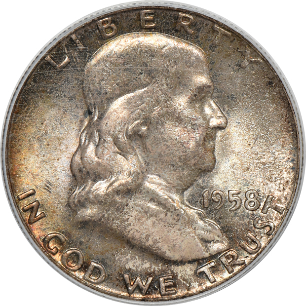 Ten Franklin half-dollars, all PCGS Full Bell Lines