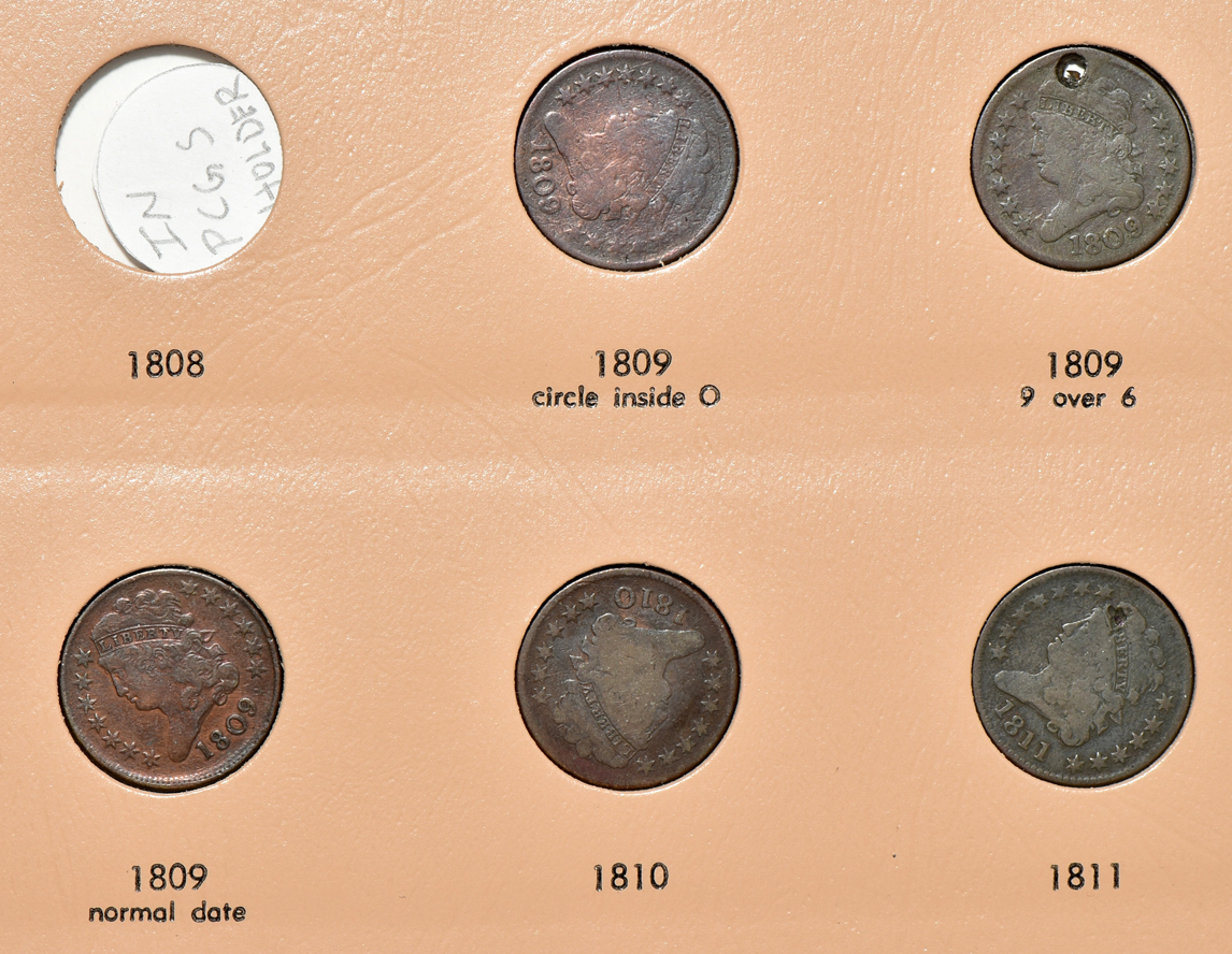 Twenty-five half-cents in a Dansco 7098 album