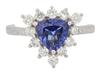 Platinum Diamond Ring with a Tanzanite, GIA #2221447064