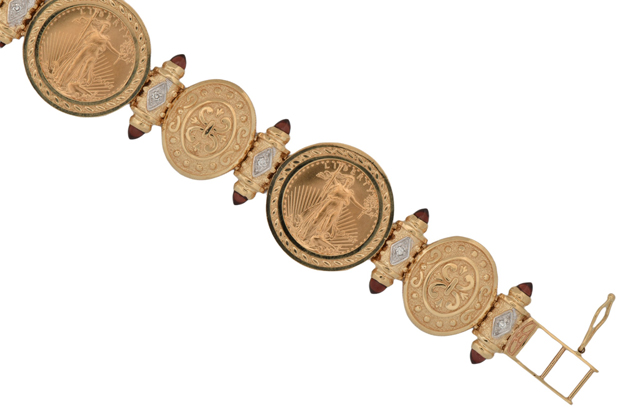 14K Yellow Gold Coin Bracelet