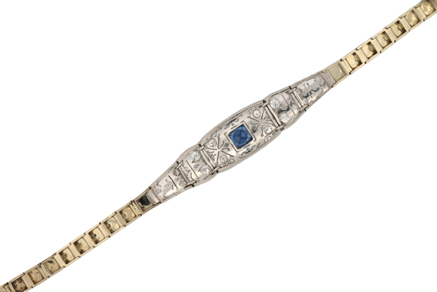 14K White Gold and Platinum Sapphire Bracelet, GIA #222534720