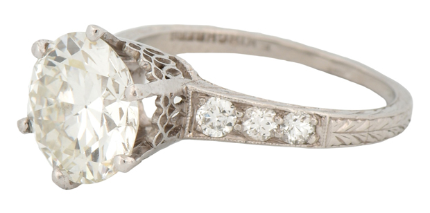 Platinum Diamond Ring with a 2.39 Carat Round Brilliant Diamond, GIA #2225444139