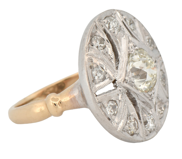 14K Two-Tone Vintage Diamond Ring