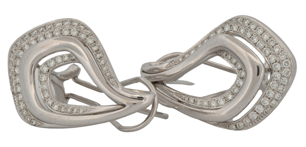 18K White Gold Diamond Earrings 