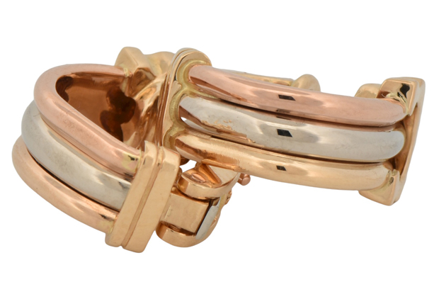 18K Tri-Tone Cartier Earrings 