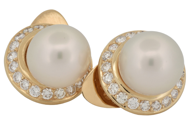 14K Yellow Gold Pearl Earrings with Earring Jackets 