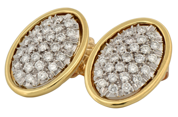 18K Yellow Gold Diamond Earrings