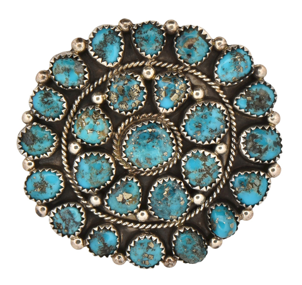 Navajo Sterling Silver Turquoise Pin Lot 