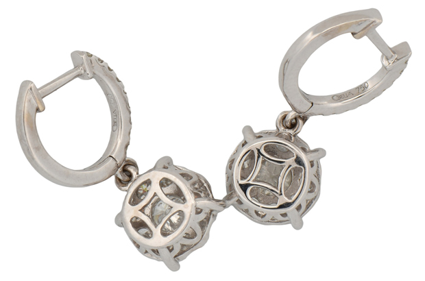 18K White Gold Diamond Earrings 