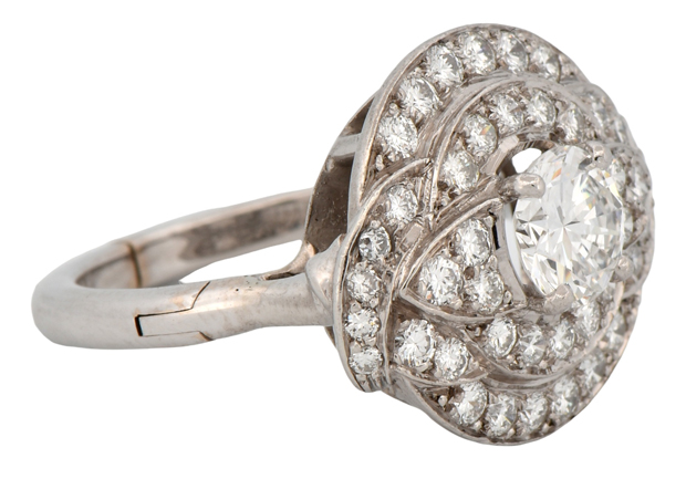 14K White Gold Diamond Ring 