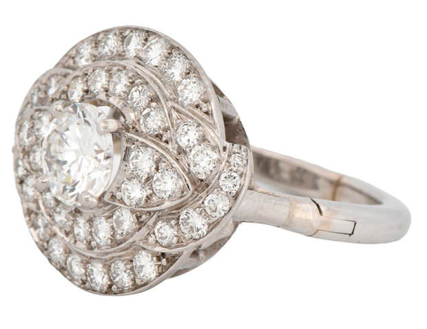 14K White Gold Diamond Ring 