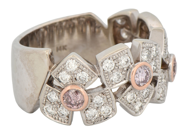 14K White Gold Diamond Band