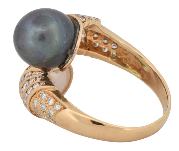 18K Yellow Gold Pearl Ring
